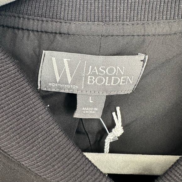 NEW Worthington + Jason Bolden Black Snap Front Jacket Sz Large - Picture 6 of 7